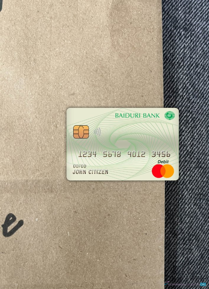 Download Brunei Baiduri bank master debit card photolook front Photoshop template